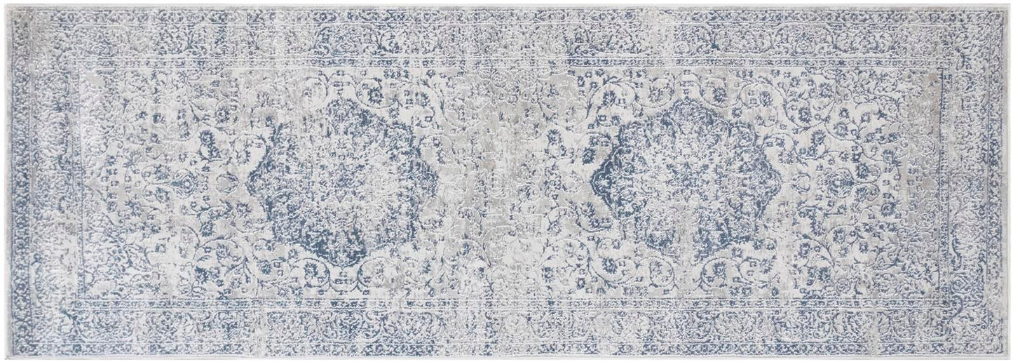 Vintage Blossom Cream Blue Rug by Bareens Designer Rugs