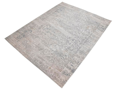 Distressed Phlox Beige Grey Rug by Bareens Designer Rugs