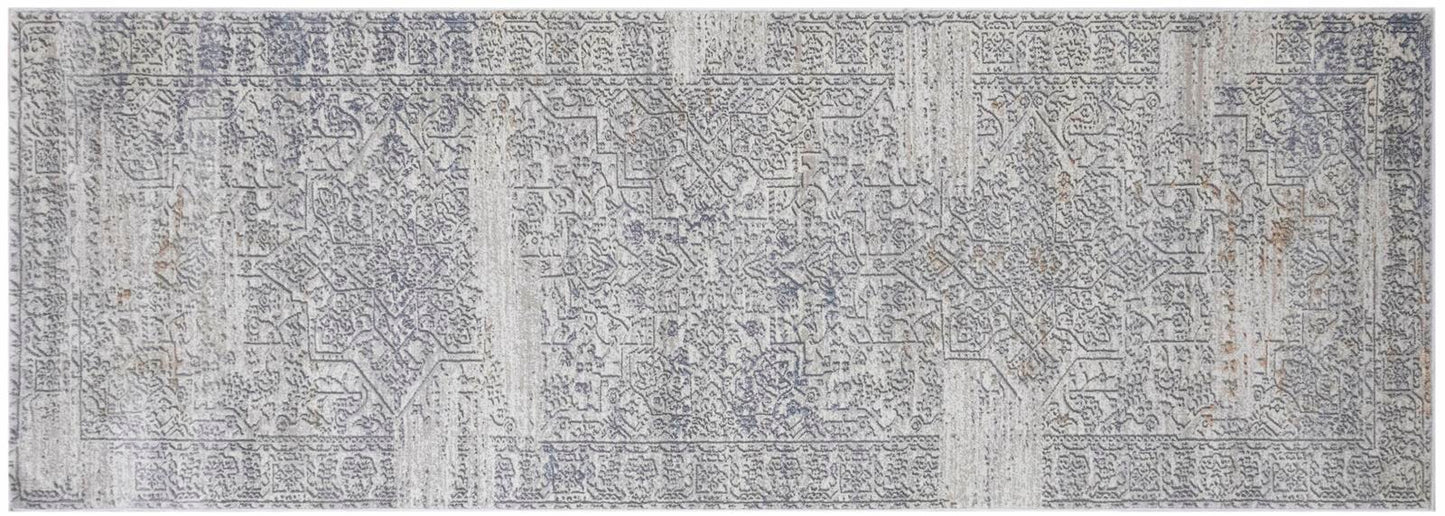 Distressed Phlox Beige Grey Rug by Bareens Designer Rugs