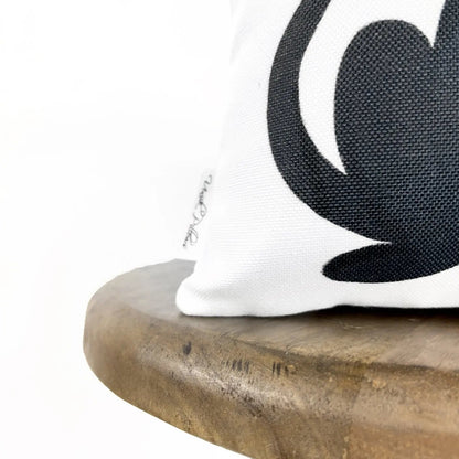 MINI Black Cat on White Throw Pillow