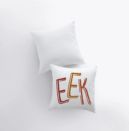 MINI EEK on White Throw Pillow