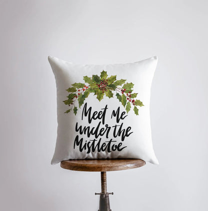 Meet Me Under the Mistletoe Throw Pillow