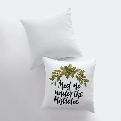 Meet Me Under the Mistletoe Throw Pillow