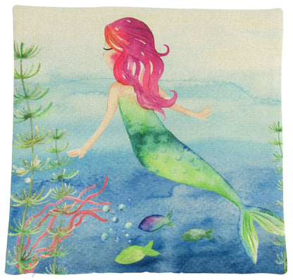 Mermaid Swimming Throw Pillow