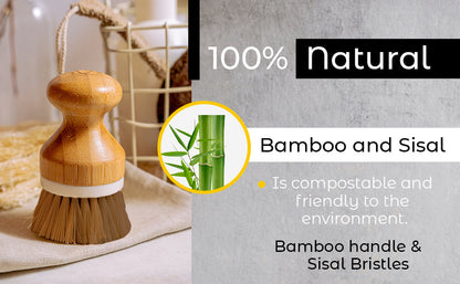 Bamboo Sisal Fiber Dish Brush by Choixe