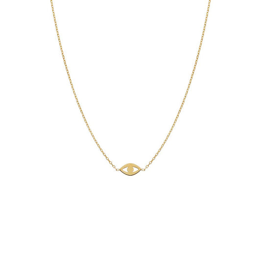 Mini Solid Evil Eye Necklace 14K by By Adina Eden