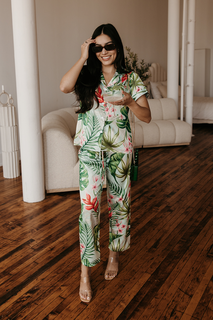 Mint Tropical Pajama Pants set by Spikes and Seams