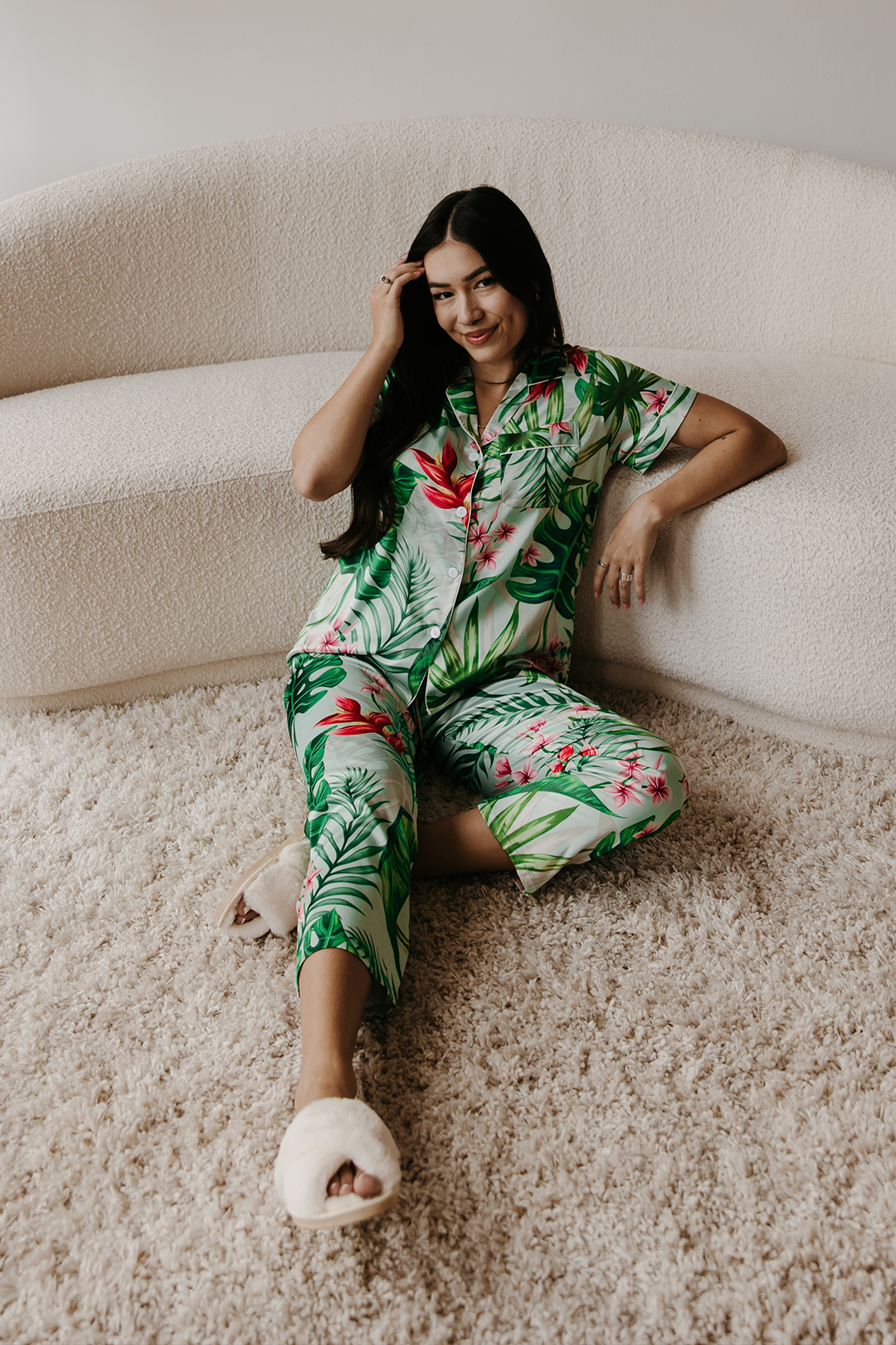 Mint Tropical Pajama Pants set by Spikes and Seams