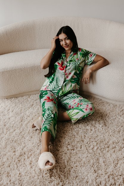 Mint Tropical Pajama Pants set by Spikes and Seams