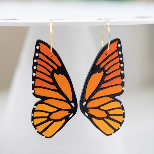 Monarch Butterfly Hoops by LE CHIC MIAMI