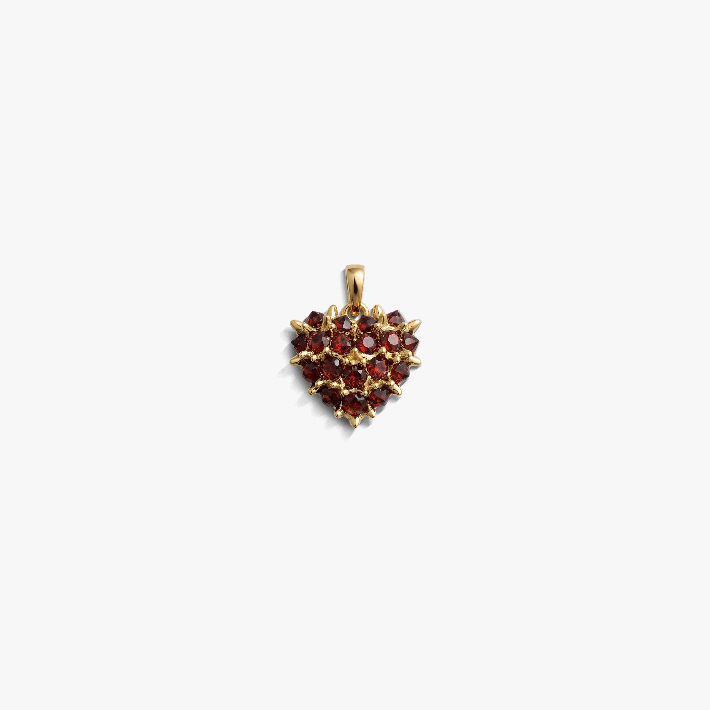 Gemstone Spiked Heart Locket Necklace