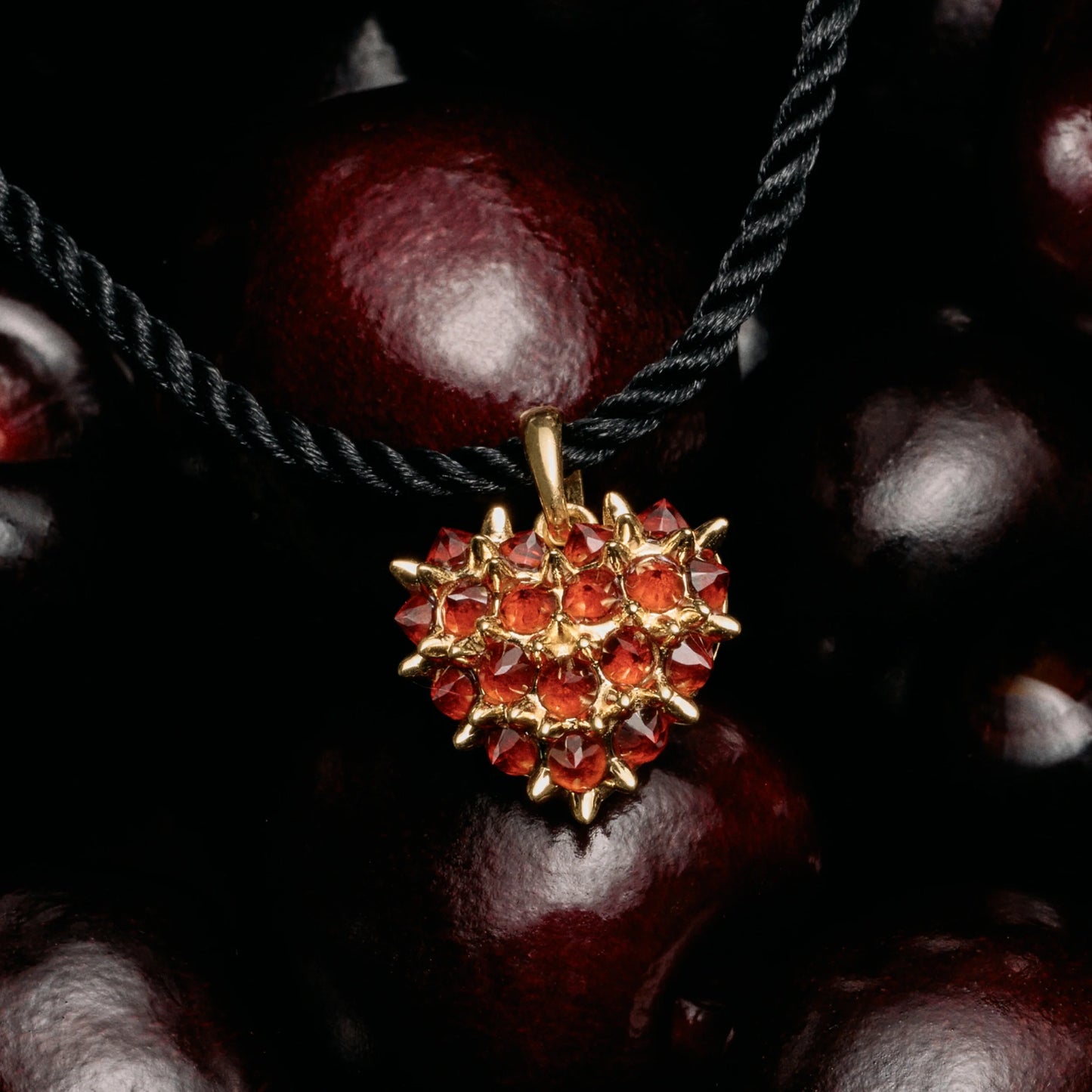 Gemstone Spiked Heart Locket Necklace