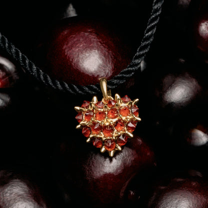 Gemstone Spiked Heart Locket Necklace