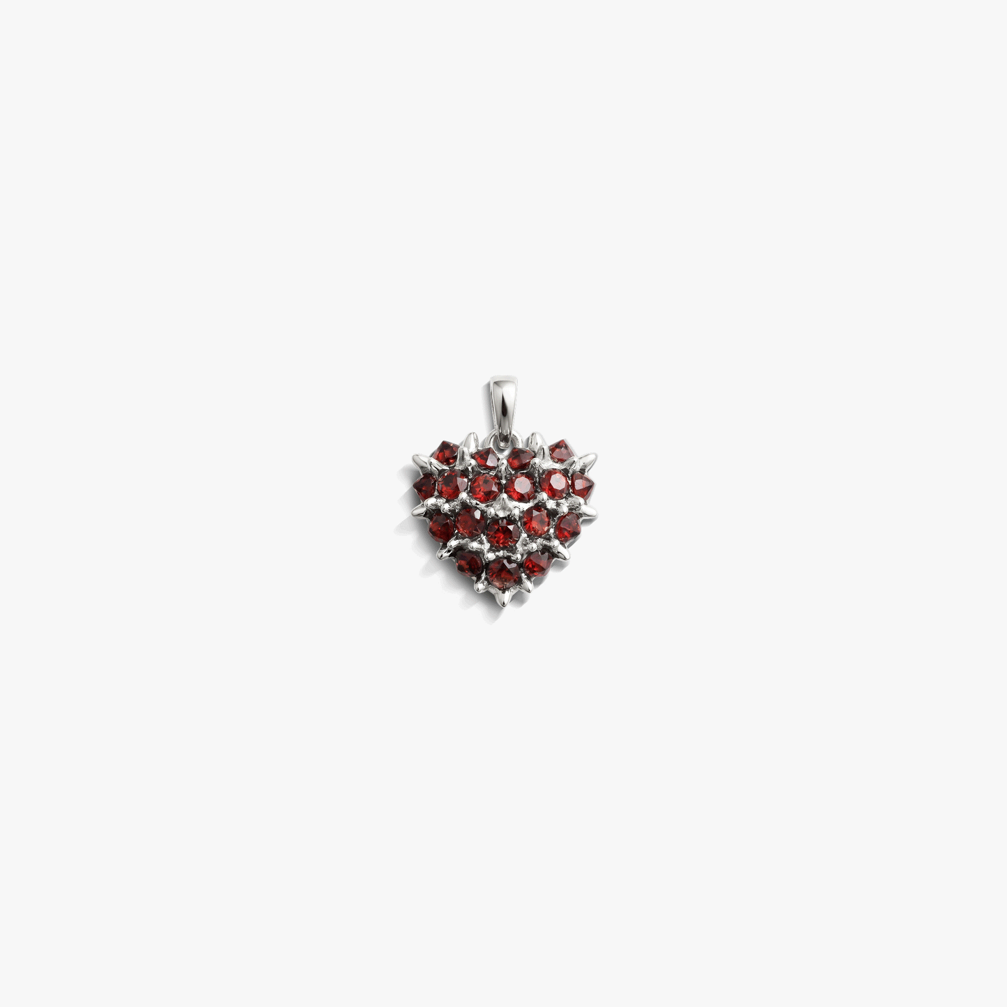 Gemstone Spiked Heart Locket Necklace
