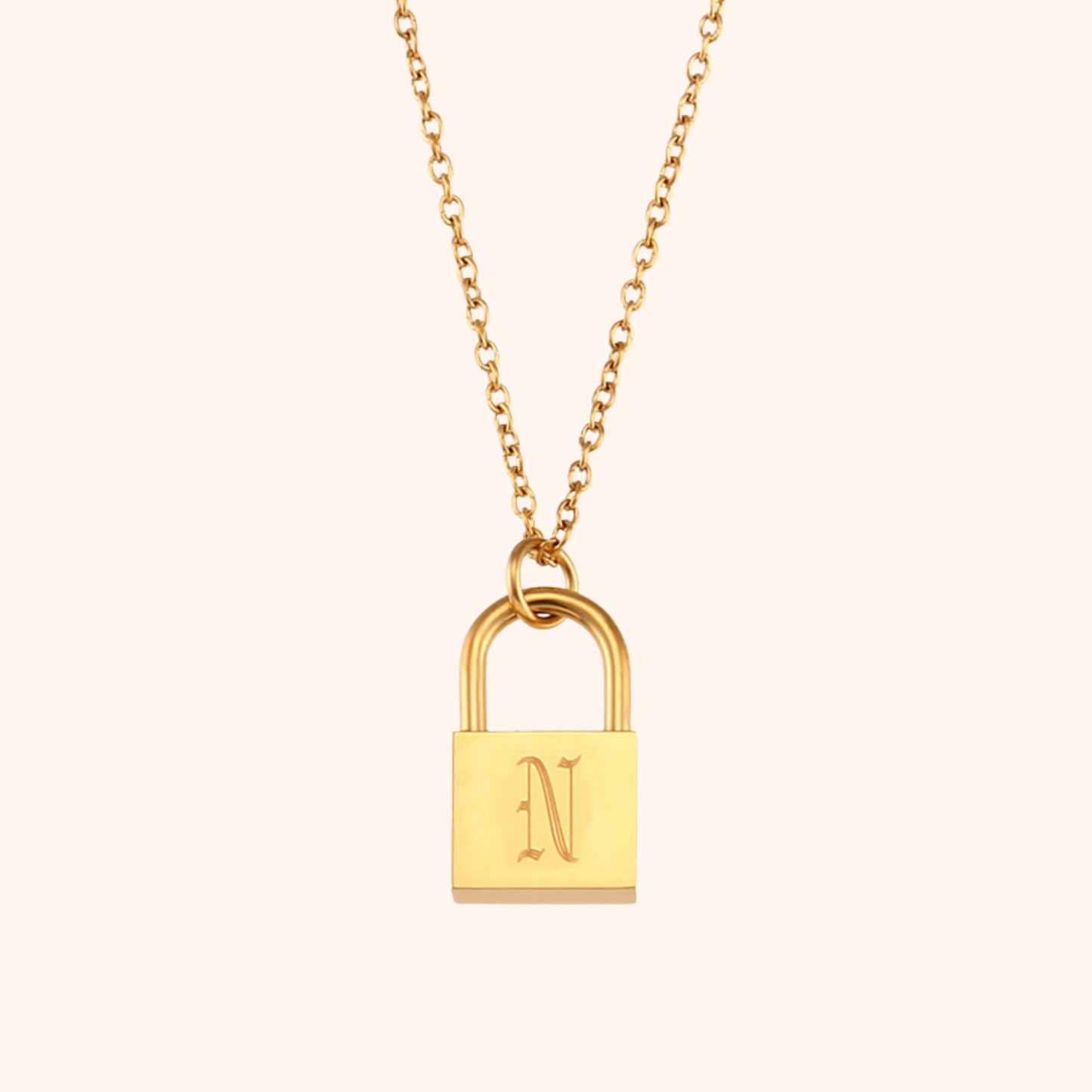 Initial Lock Necklace