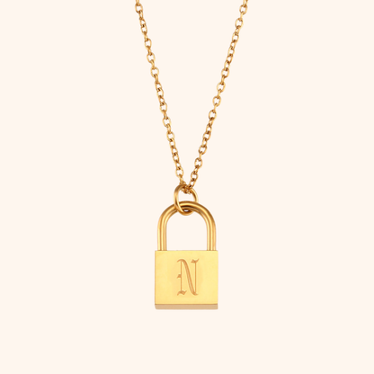 Initial Lock Necklace