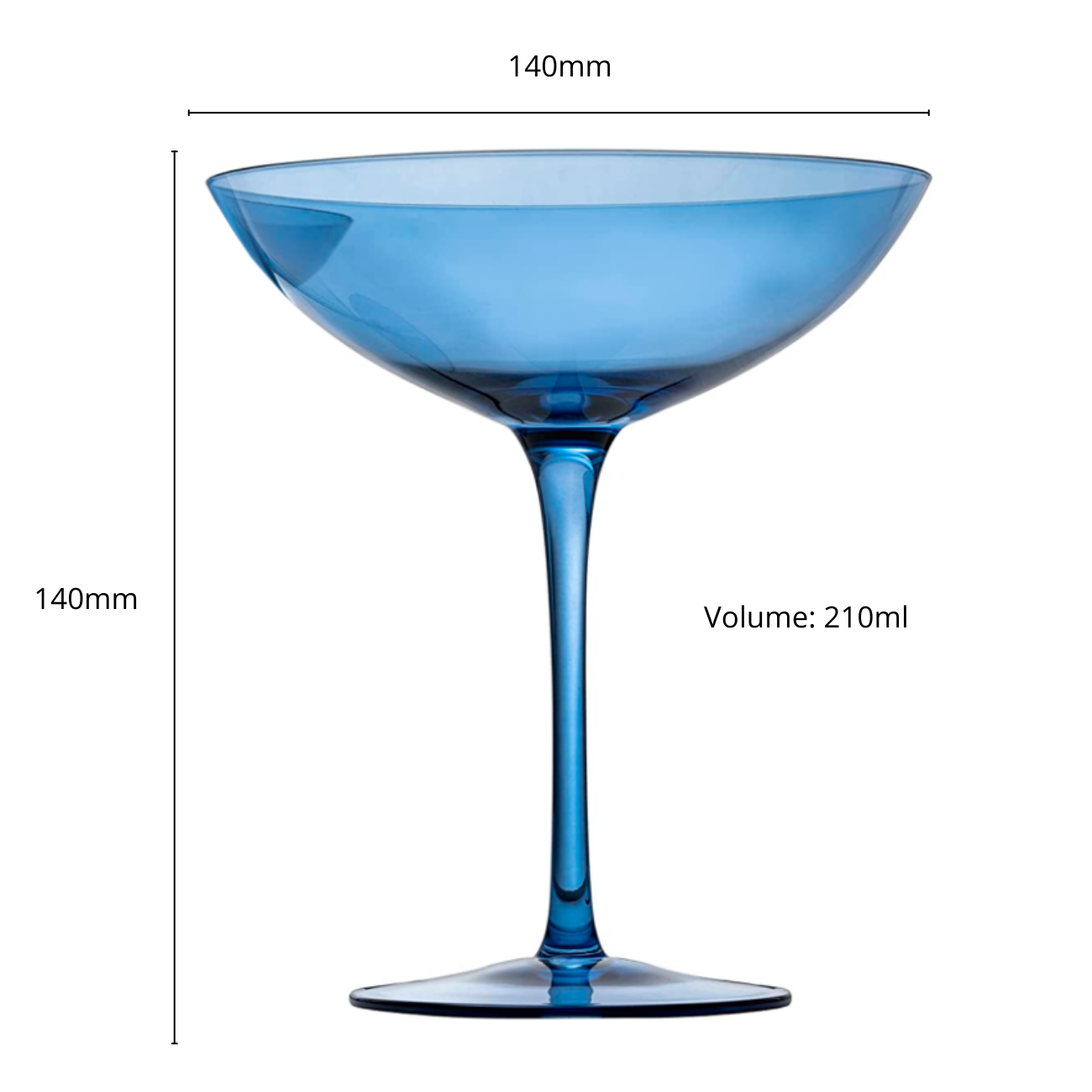 Champagne Coupes 12oz Cobalt Blue