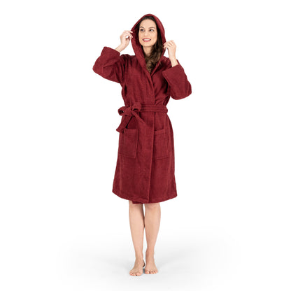 NINE WEST Unisex Bathrobe, 100% Turkish Cotton Hooded Terry Robe, High Absorbent & Quick Dry by Classic Turkish Towels