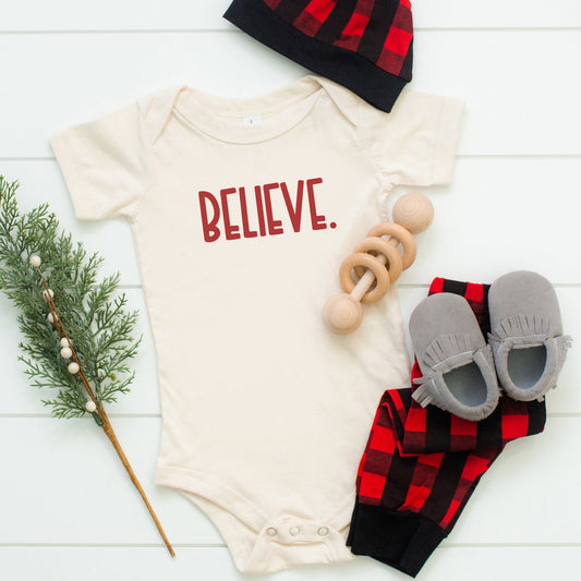 Believe Bold | Baby Graphic Short Sleeve Onesie by The Juniper Shop