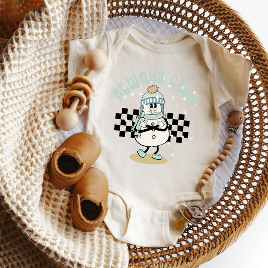 Always Cold Snowman | Baby Graphic Short Sleeve Onesie by The Juniper Shop