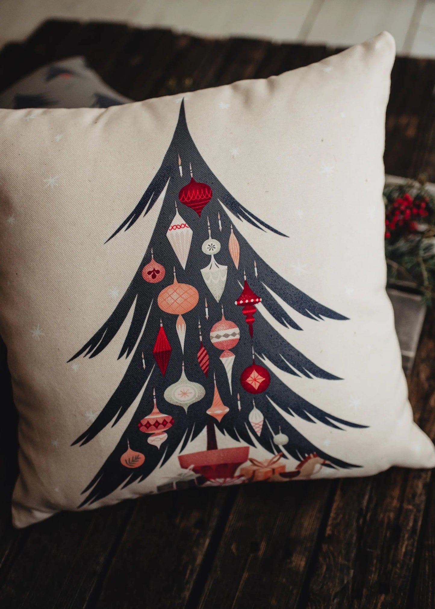 Nordic Christmas Tree Throw Pillow