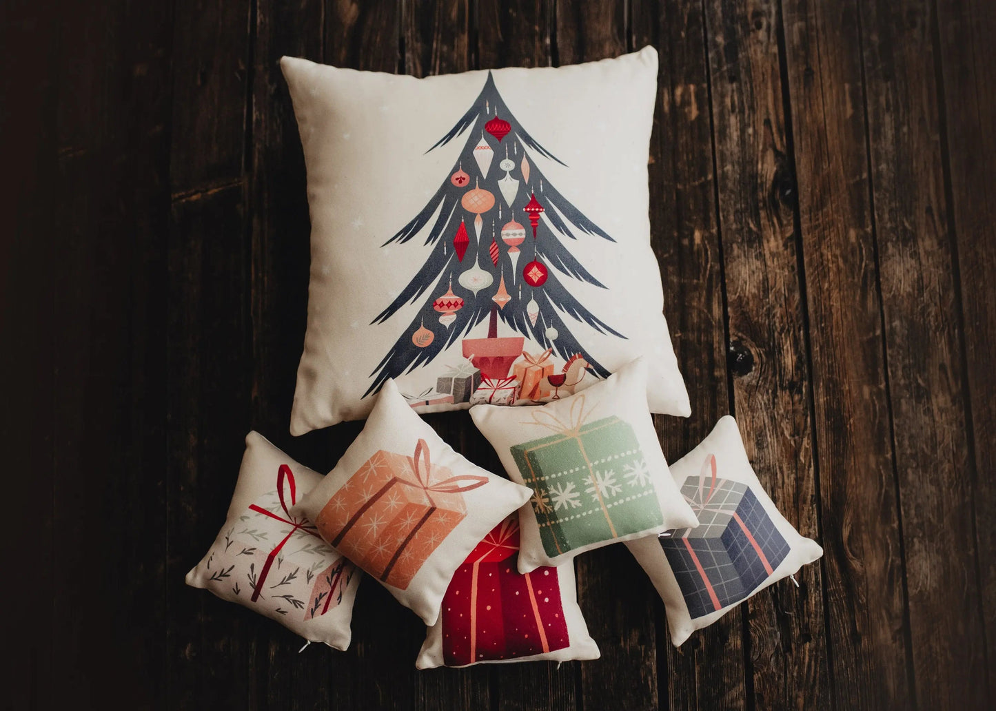 Nordic Christmas Tree Throw Pillow