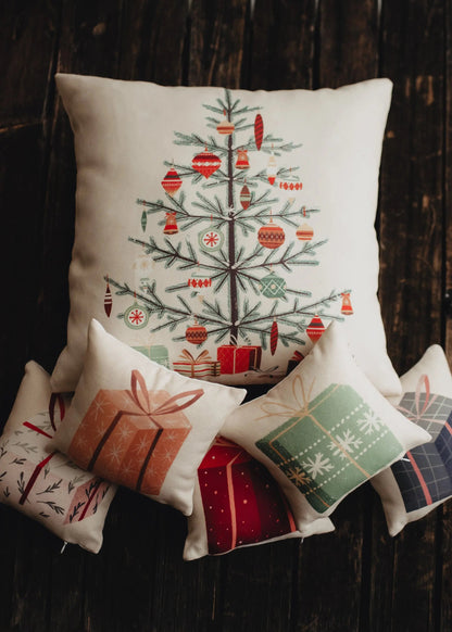 Nordic Pine Christmas Tree Throw Pillow