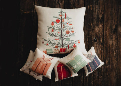 Nordic Pine Christmas Tree Throw Pillow