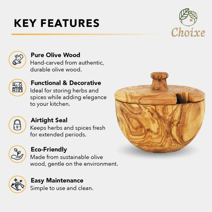 Mediterranean Olive Wood Canister by Choixe