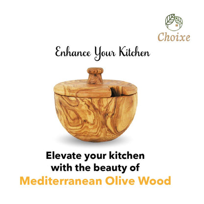 Mediterranean Olive Wood Canister by Choixe