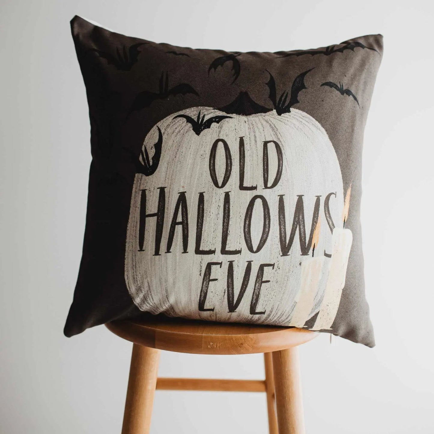 Old Hallows Eve Pumpkin Throw Pillow