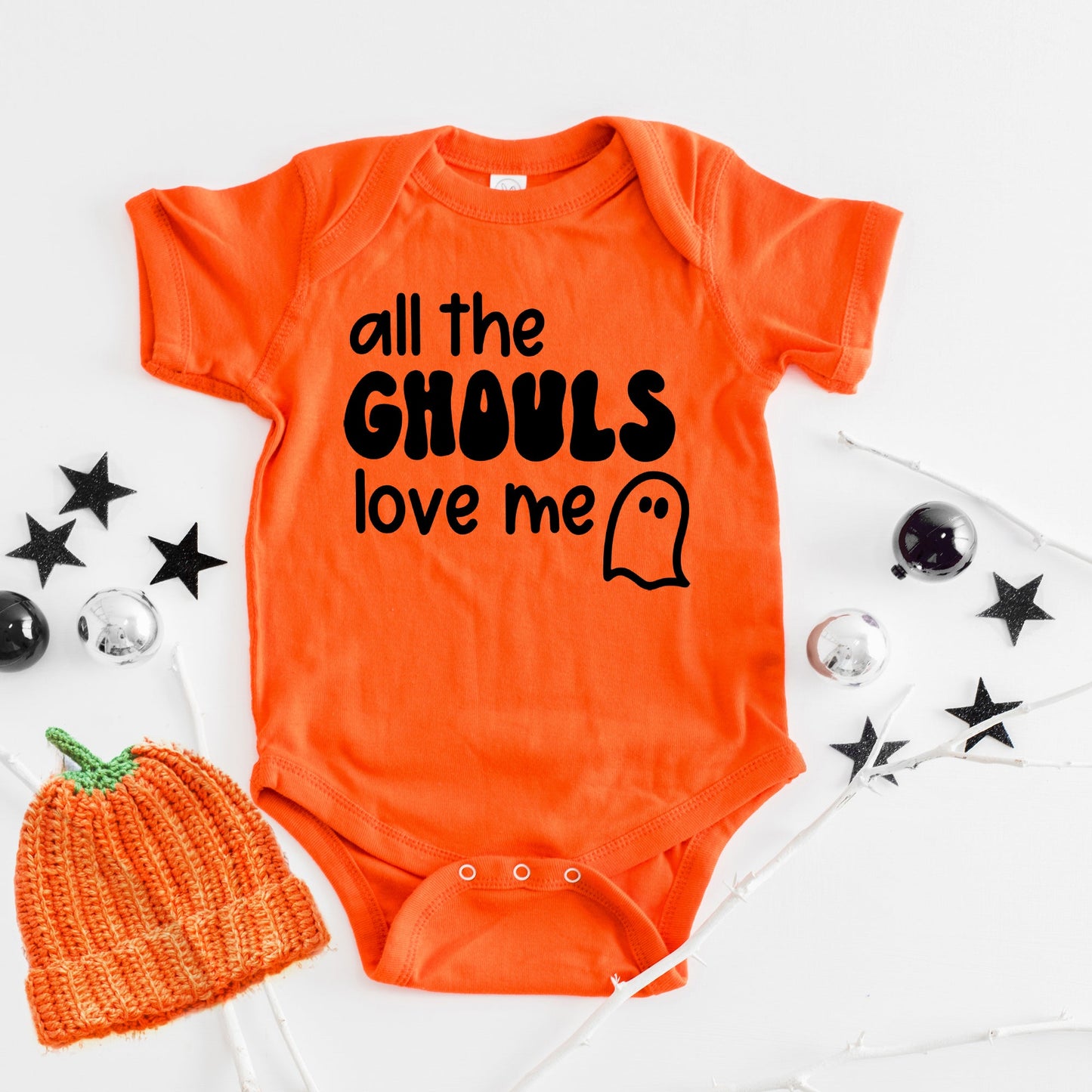 All The Ghouls Ghost | Baby Graphic Short Sleeve Onesie by The Juniper Shop