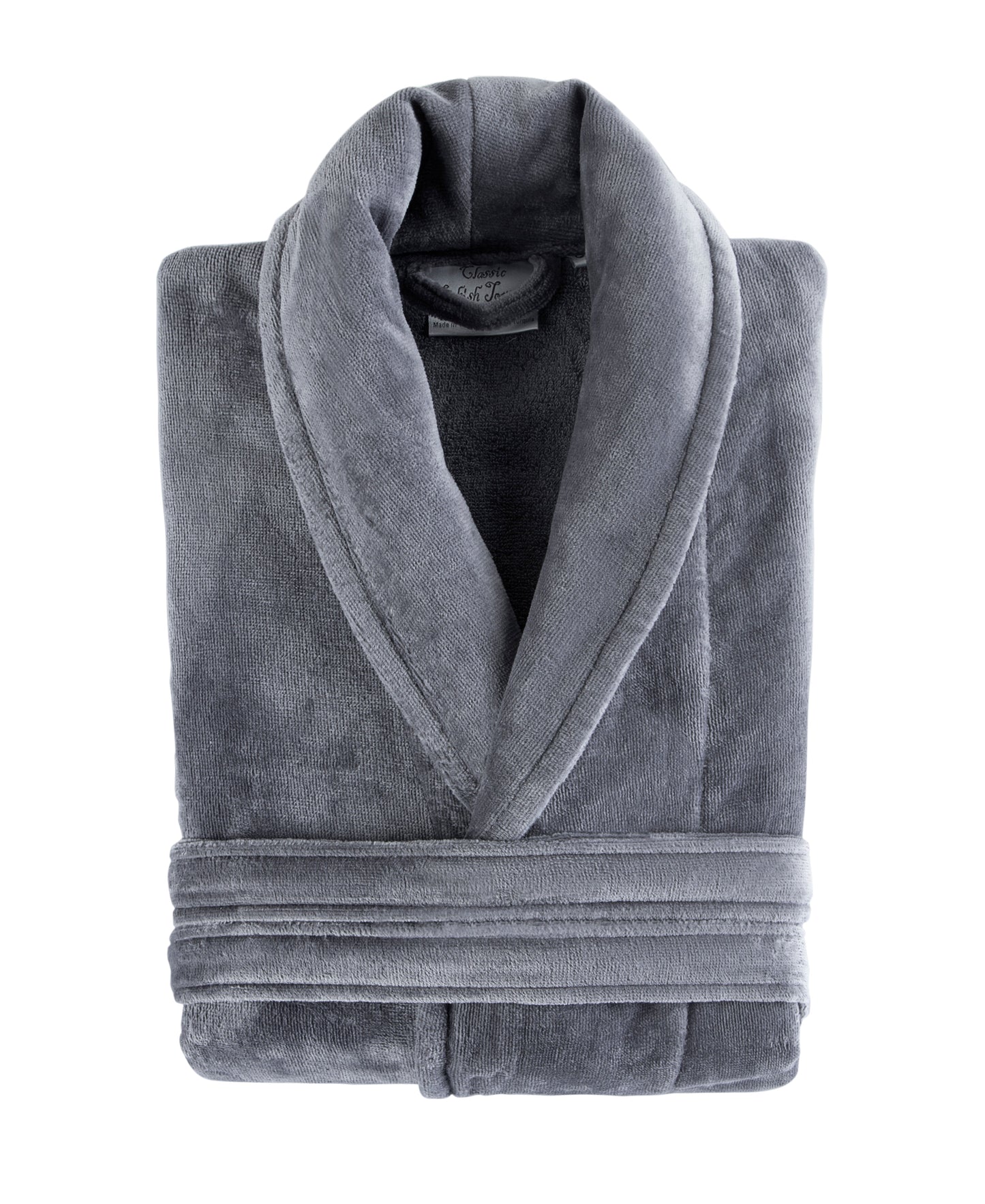 Velour Shawl Collar Luxury Turkish Cotton Bathrobe One Big Size Fits All by Classic Turkish Towels