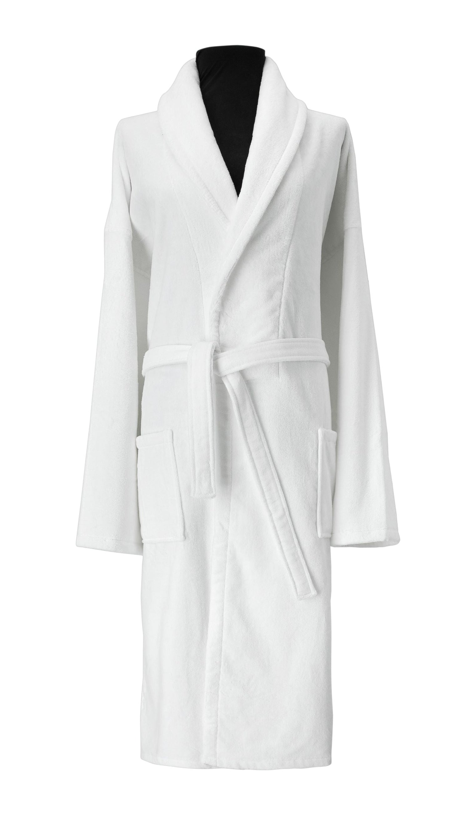 Velour Shawl Collar Luxury Turkish Cotton Bathrobe One Big Size Fits All by Classic Turkish Towels