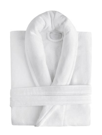 Velour Shawl Collar Luxury Turkish Cotton Bathrobe One Big Size Fits All by Classic Turkish Towels