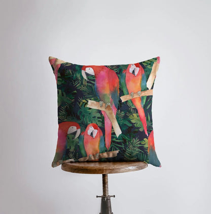 Parrots Throw Pillow