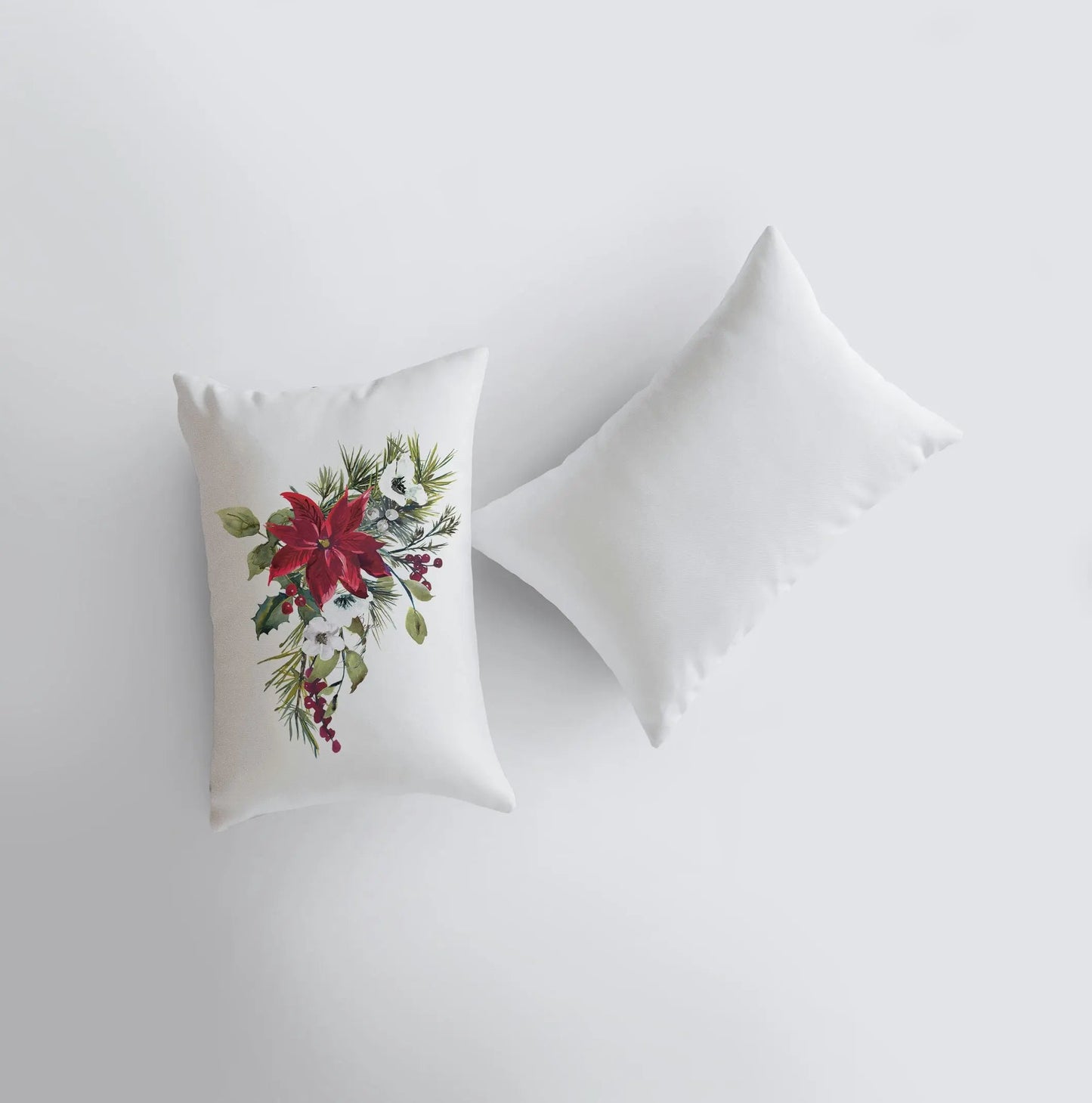 Peace Christmas Poinsettia Throw Pillow