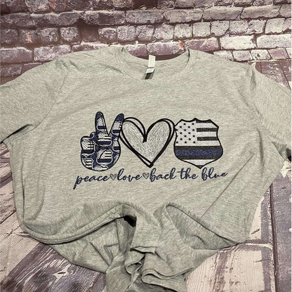 Peace Love & Back The Blue Line T-shirt