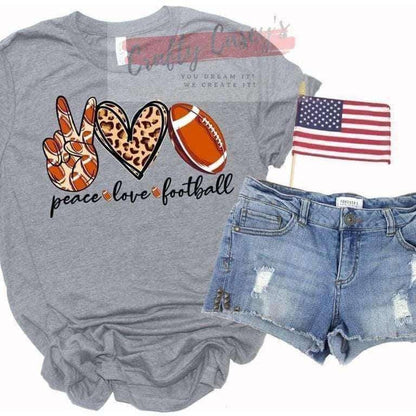 Peace Love Football Leopard T-shirt