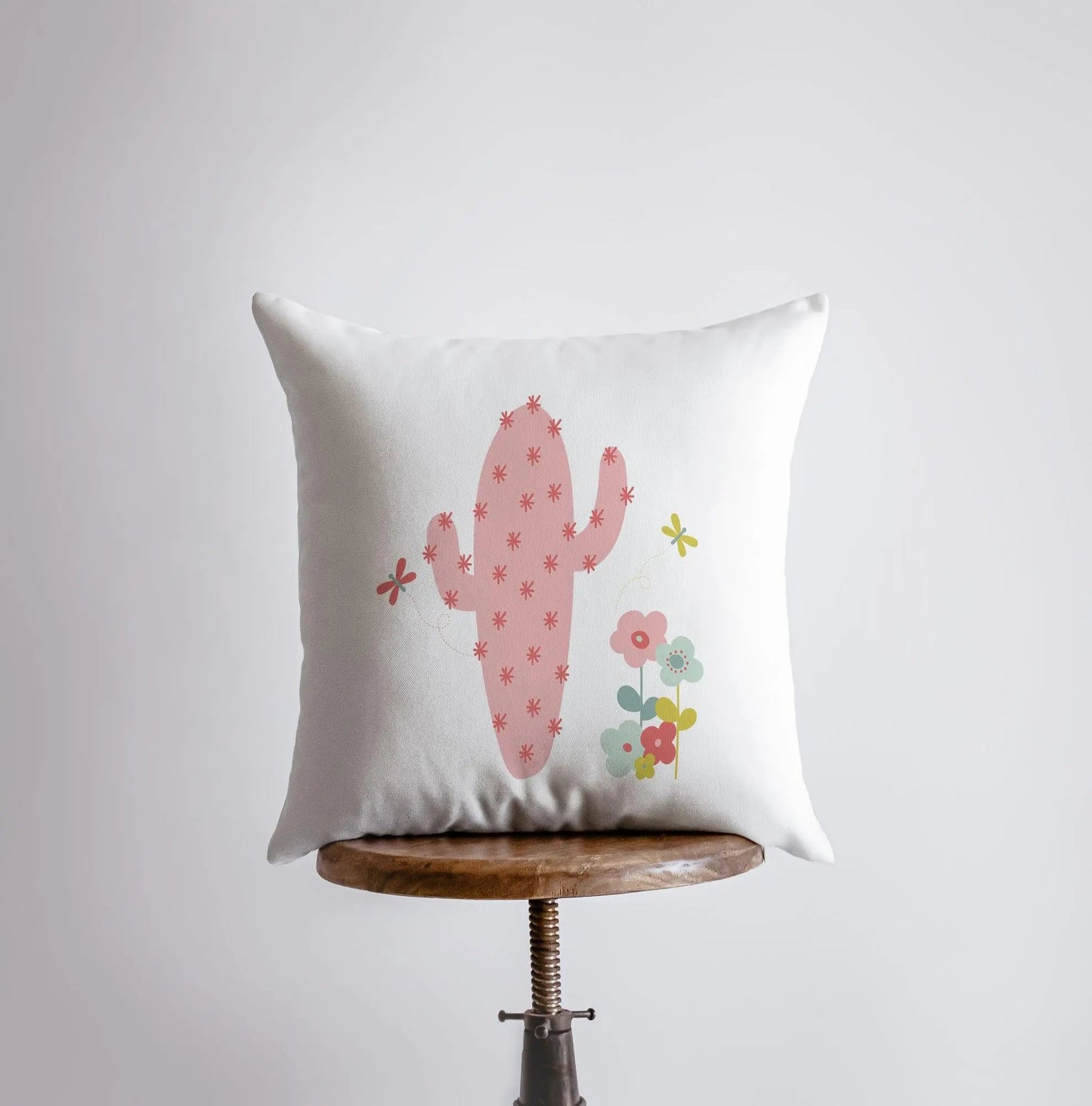 Pink Cactus Throw Pillow