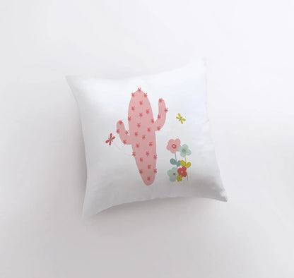 Pink Cactus Throw Pillow