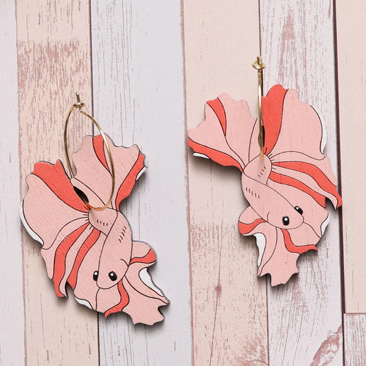 Betta Fish Hoops - Pink by LE CHIC MIAMI