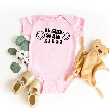 Be Kind To All Kinds | Baby Graphic Short Sleeve Onesie by The Juniper Shop