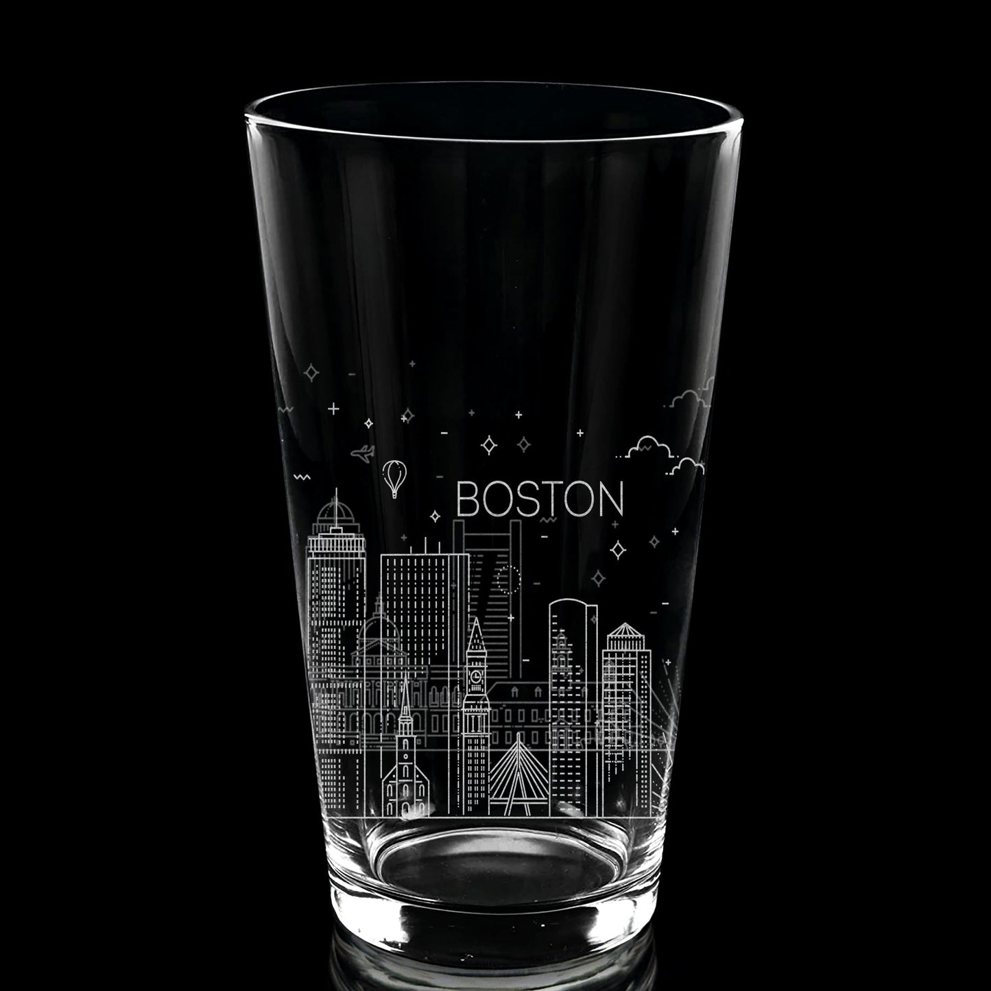 Boston, MA Skyline Pint Glass