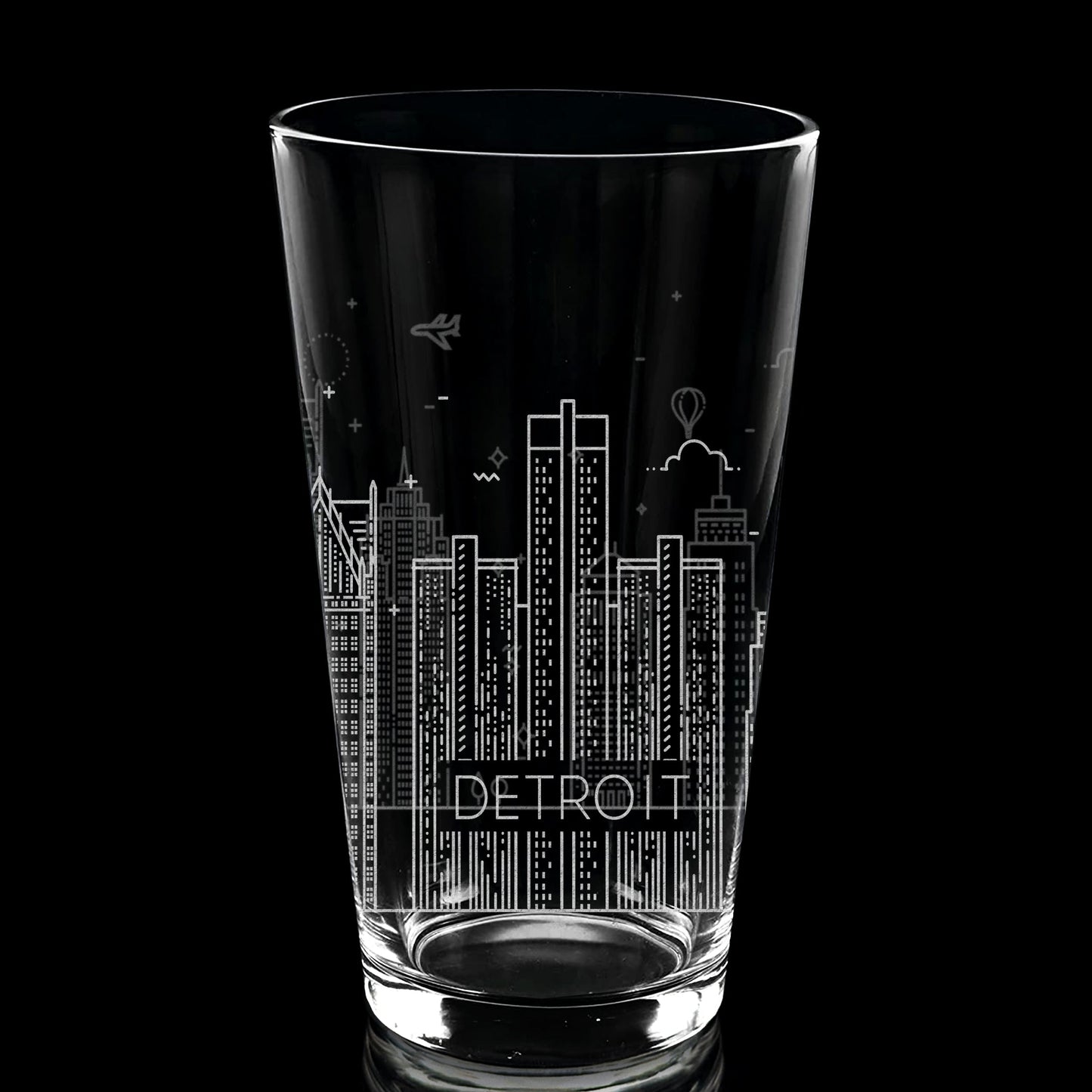 Detroit, MI Skyline Pint Glass