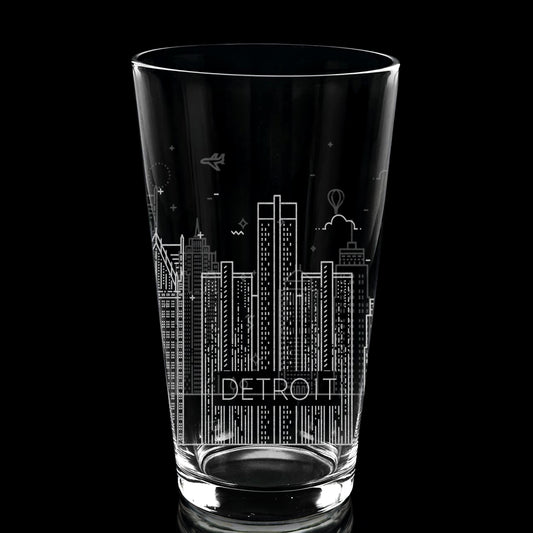 Detroit, MI Skyline Pint Glass