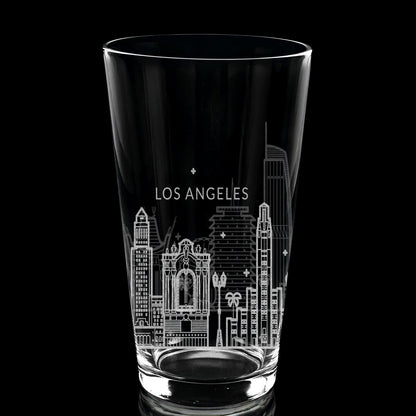 Los Angeles, CA Skyline Pint Glass