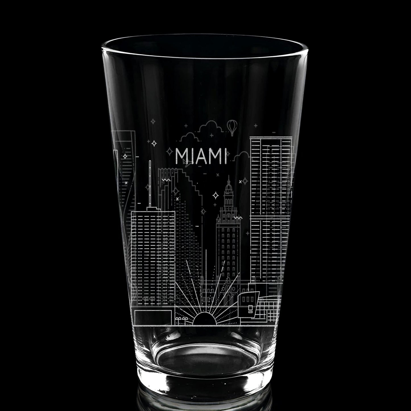 Miami, FL Skyline Pint Glass