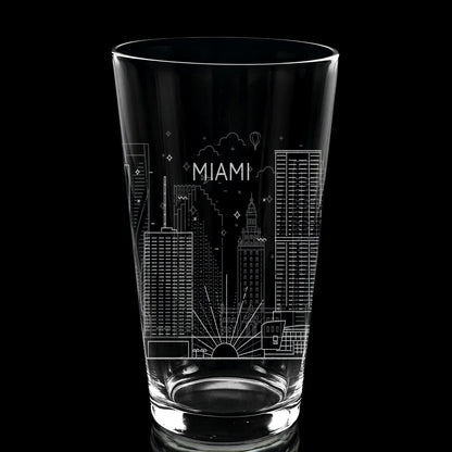 Miami, FL Skyline Pint Glass