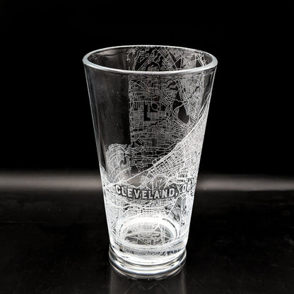 Cleveland, OH Map Pint Glass